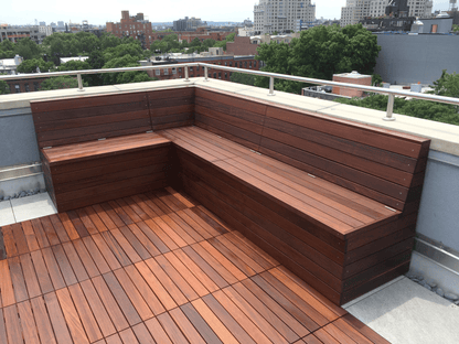 The Carpentry Shop Co. outdoor furniture Rooftop or Backyard Outdoor Seating Handcrafted wood patio furniture from The Carpentry Shop Co.