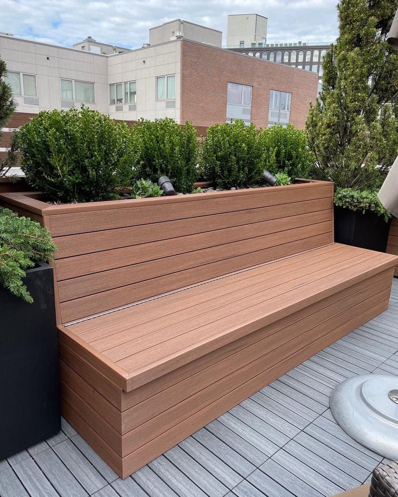 The Carpentry Shop Co. outdoor furniture Composite / 4'-5' / Plywood Rooftop or Backyard Planter Bench Combo Handcrafted wood patio furniture from The Carpentry Shop Co.