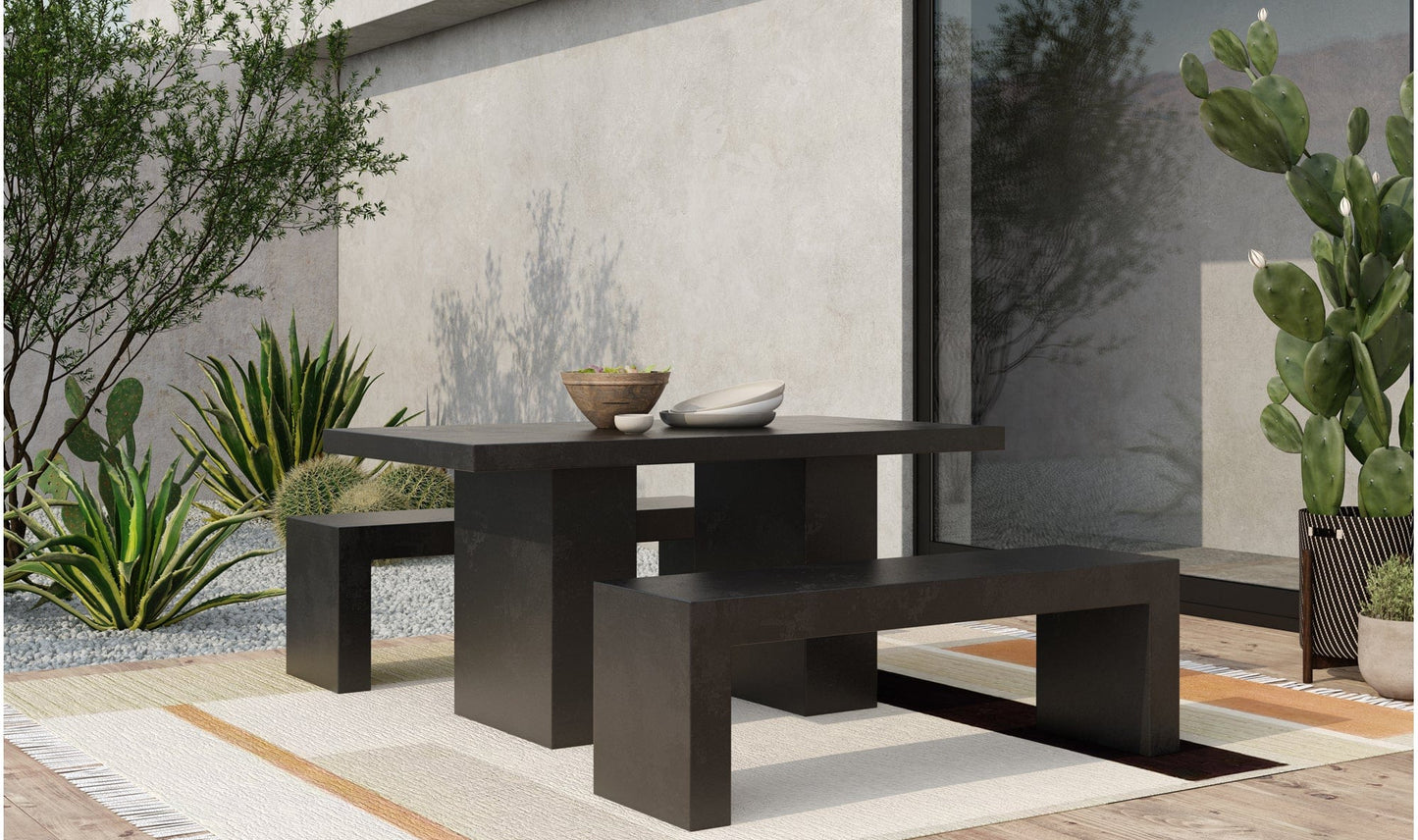 Moe's Outdoor Table AURELIUS 2 OUTDOOR DINING TABLE BLACK