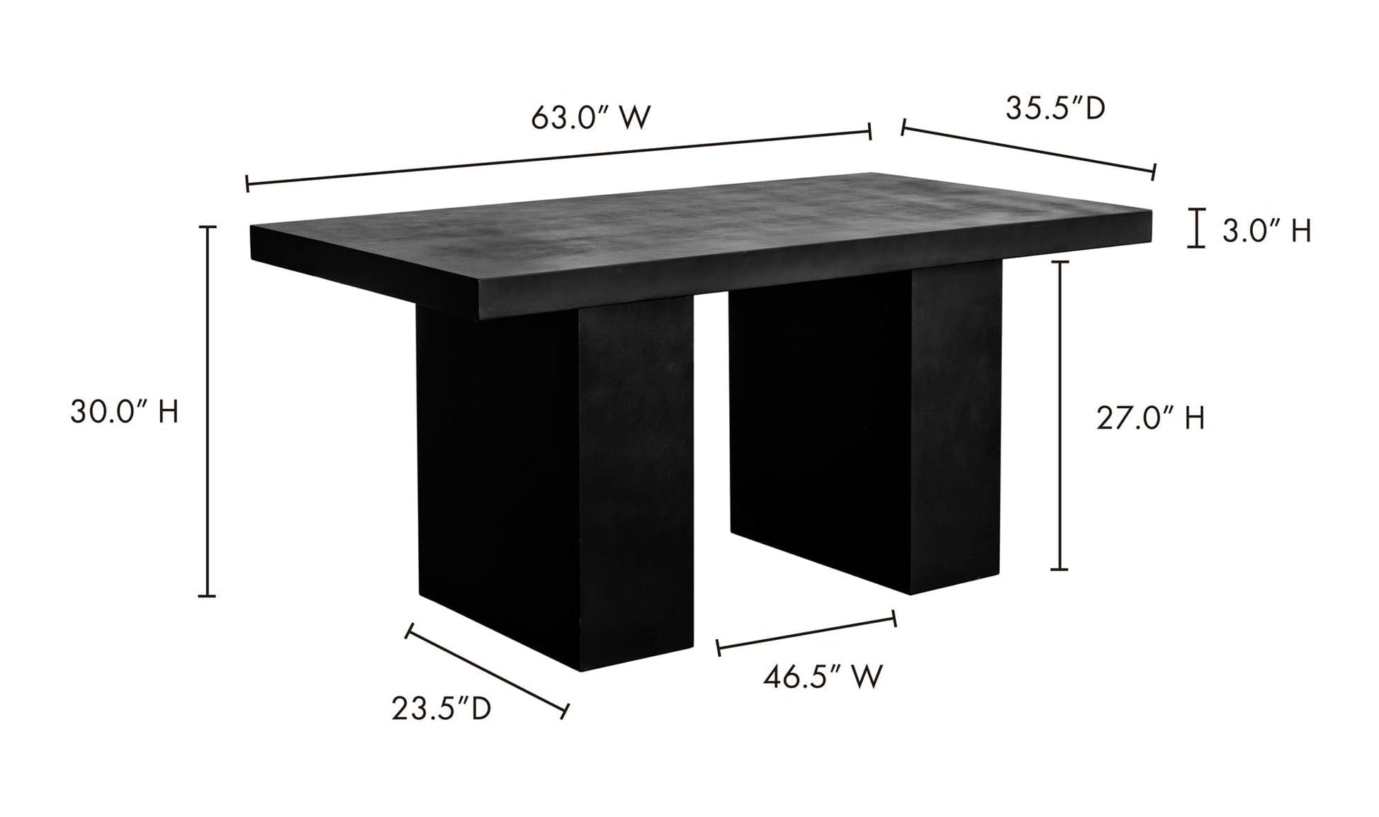 Moe's Outdoor Table AURELIUS 2 OUTDOOR DINING TABLE BLACK