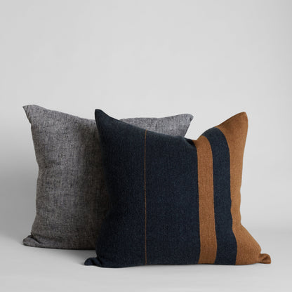 Bloomist Pillows Herringbone Linen Pillow in Black, 24X24