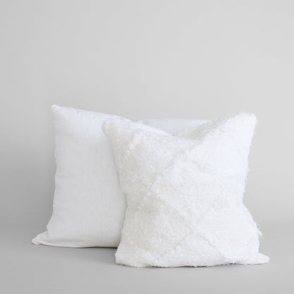 Bloomist Pillows One Size Upcycled Linen Pillow in White, 24 x 24