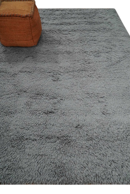 Plush Thick Beni Ourain Gray Moroccan Rug Made with fine new Zealand Custom Made Wool Area Rug