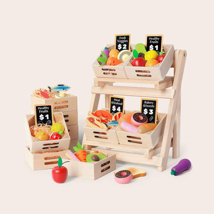 Tiny Land Pretend Play Tiny Land® Wooden Play Food For Kitchen with NO rack