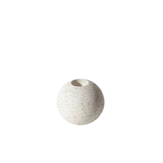 Sphere Candlestick Holder | White Terrazzo