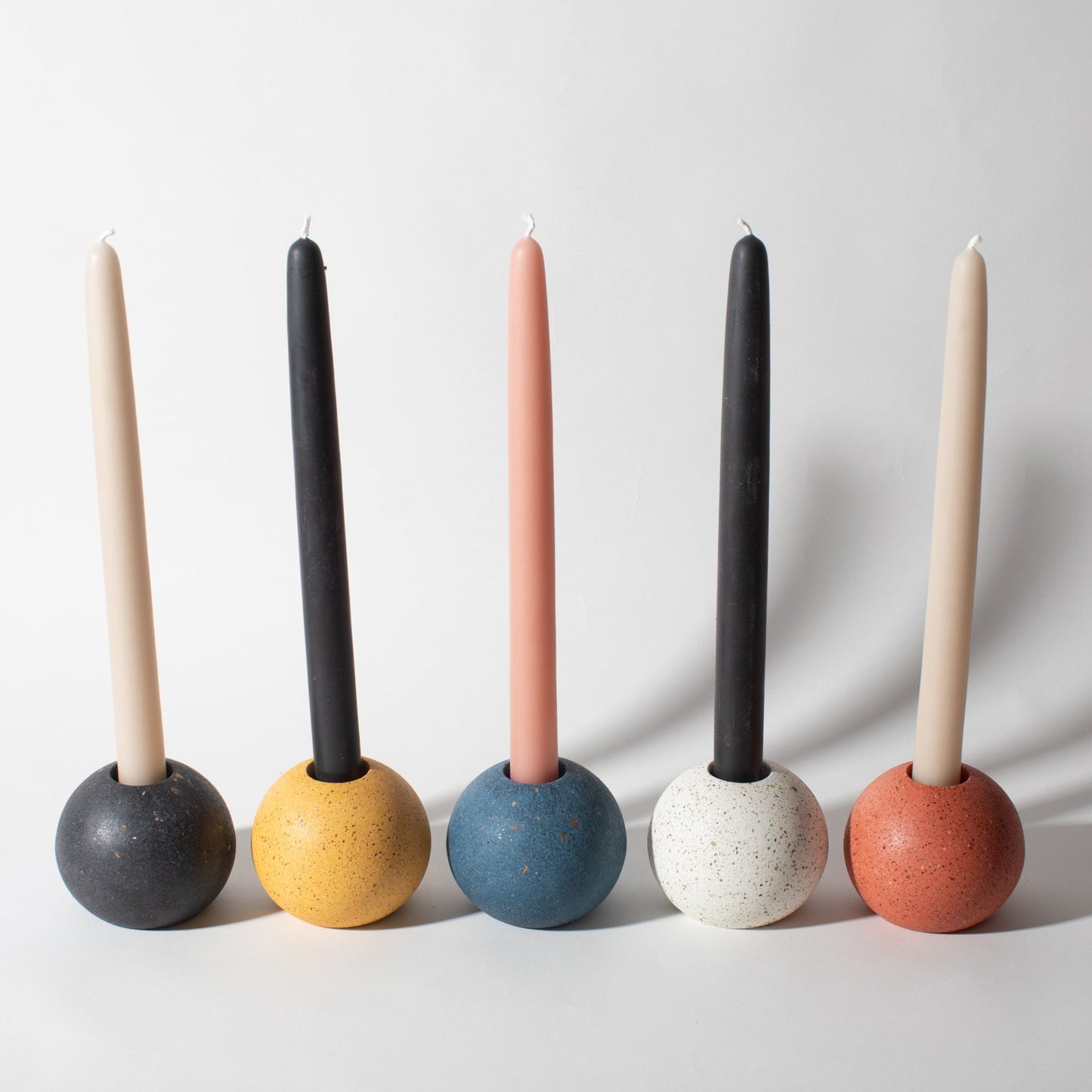 Sphere Candlestick Holder | Coral Terrazzo