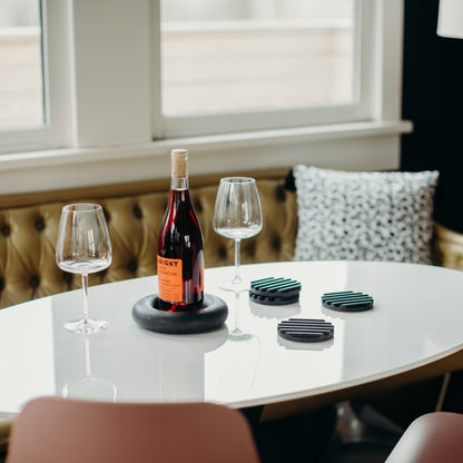 Wine Bottle Coaster | Black Terrazzo