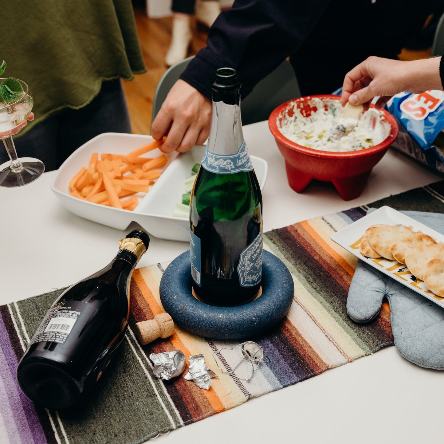 Wine Bottle Coaster | Cobalt Terrazzo