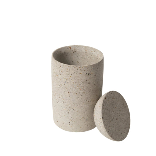 Cotton Swab Holder | Natural Terrazzo