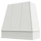 Riley & Higgs Primed Wood Range Hood With Tapered Strapped Front and Block Trim - 30", 36", 42", 48", 54" and 60" Widths Available