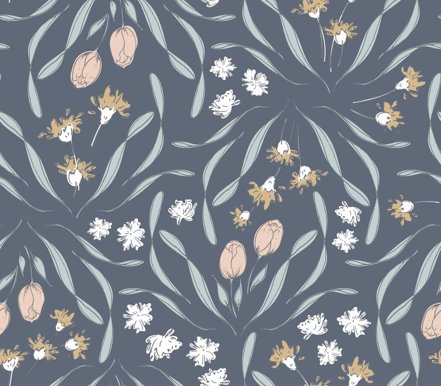 Loomwell Home Goods Dark / Sample 1 foot by 1 foot Primrose Wallpaper by Melissa Johnson Design