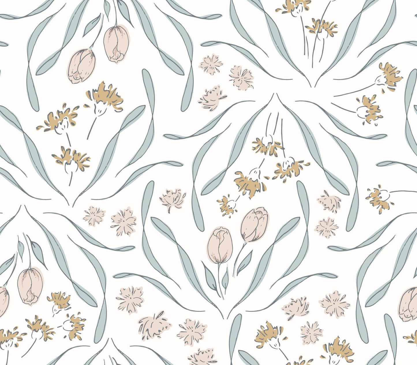 Loomwell Home Goods Light / Sample 1 foot by 1 foot Primrose Wallpaper by Melissa Johnson Design