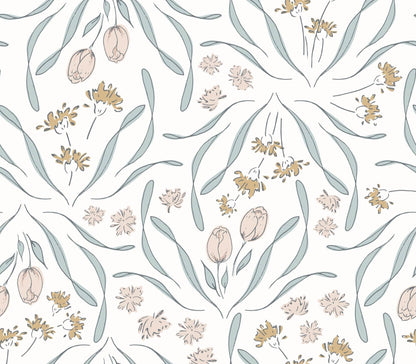 Loomwell Home Goods Light / Sample 1 foot by 1 foot Primrose Wallpaper by Melissa Johnson Design