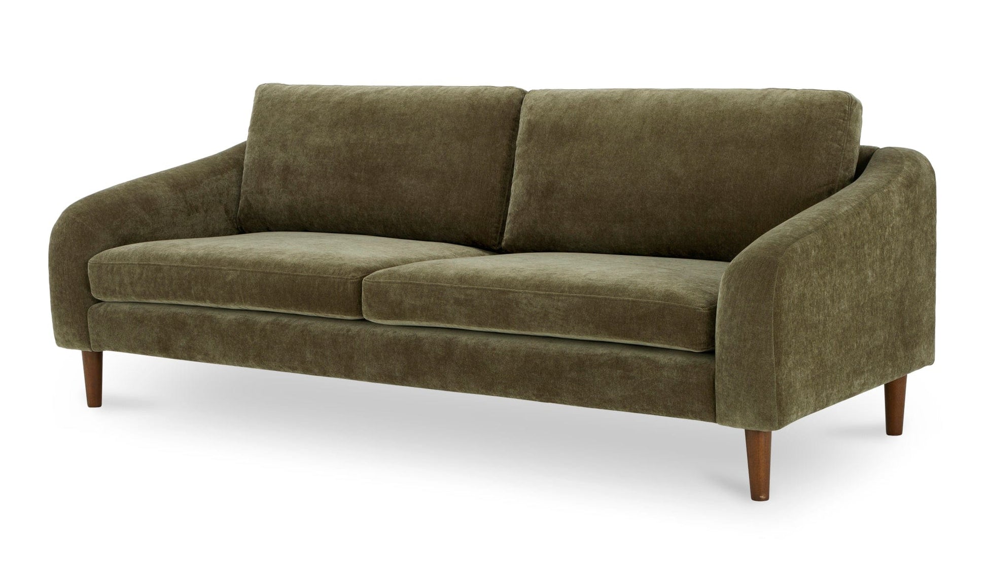 Moe's QUINN SOFA- CEDAR GREEN Organic Bookshelf Slab with Glass Shelves