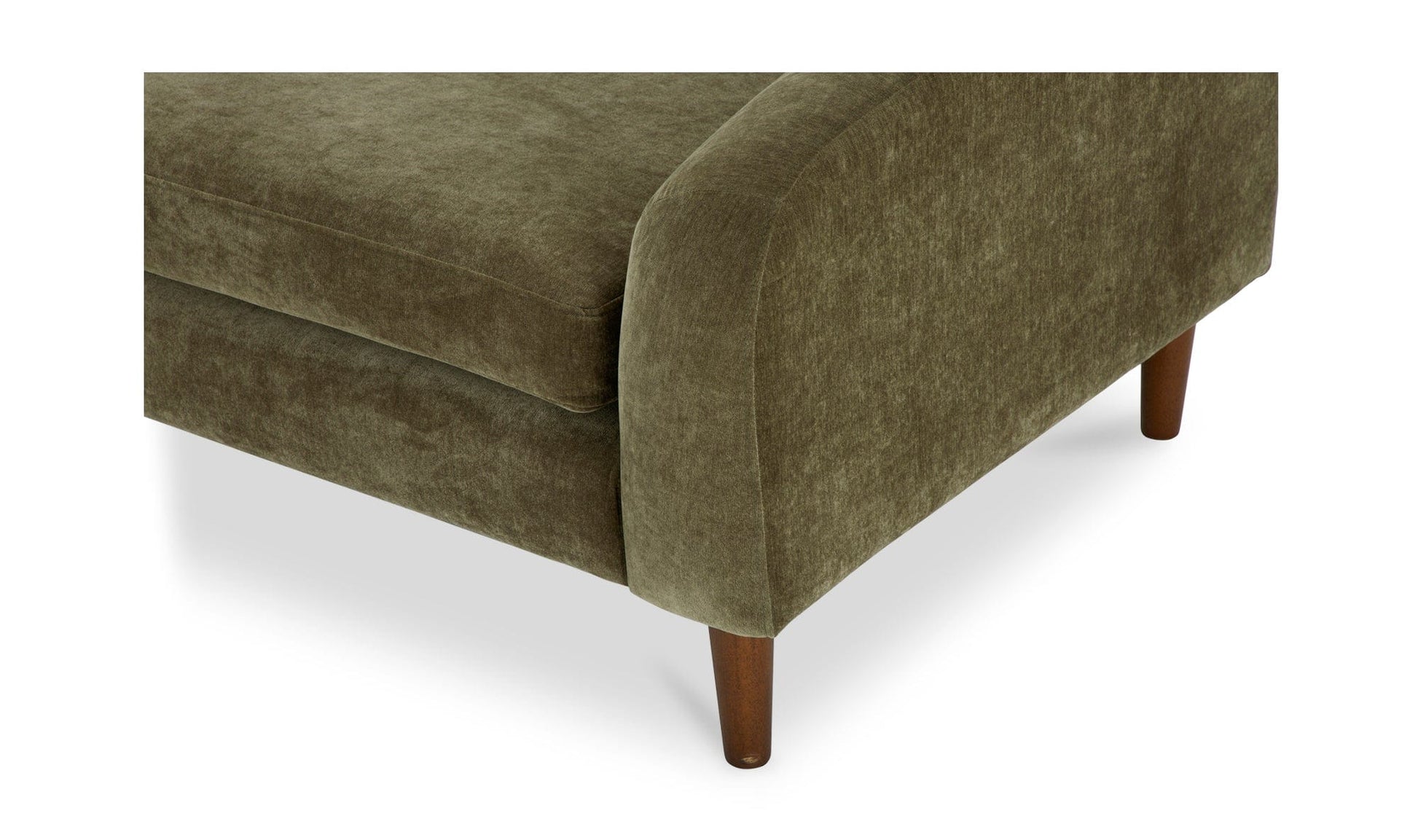 Moe's QUINN SOFA- CEDAR GREEN Organic Bookshelf Slab with Glass Shelves