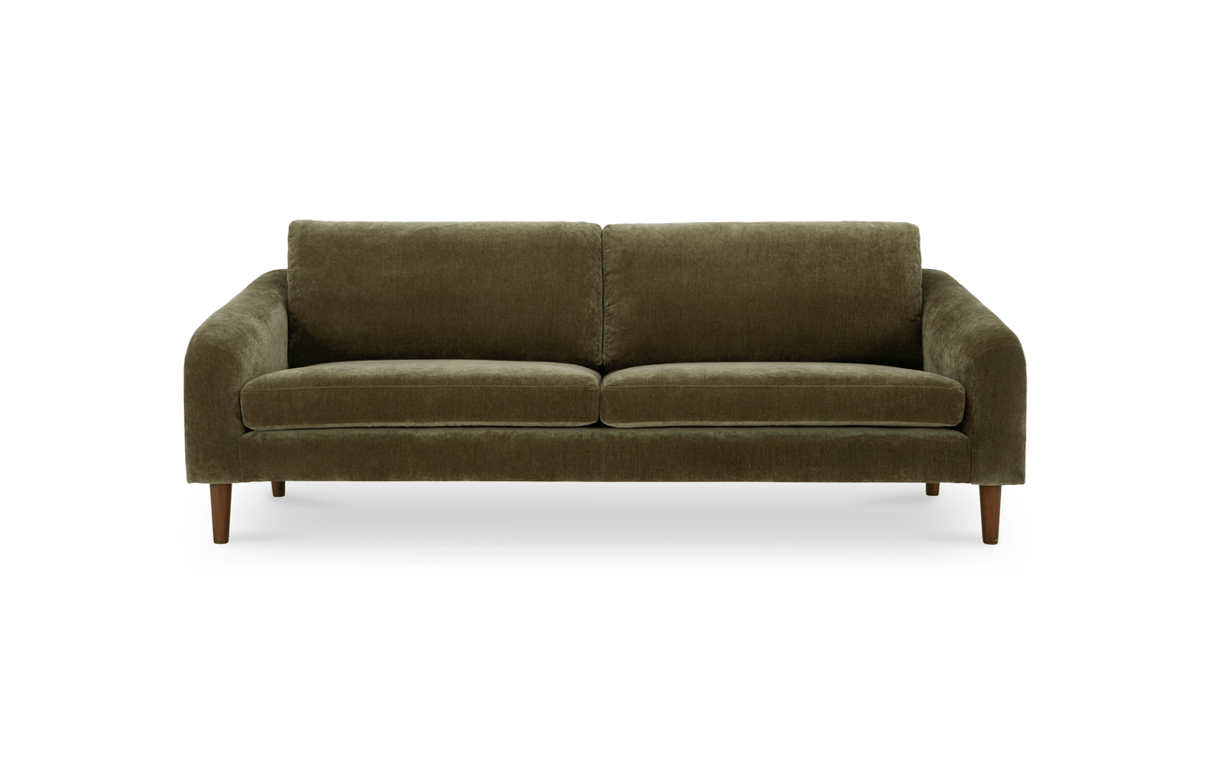 Moe's QUINN SOFA- CEDAR GREEN Organic Bookshelf Slab with Glass Shelves