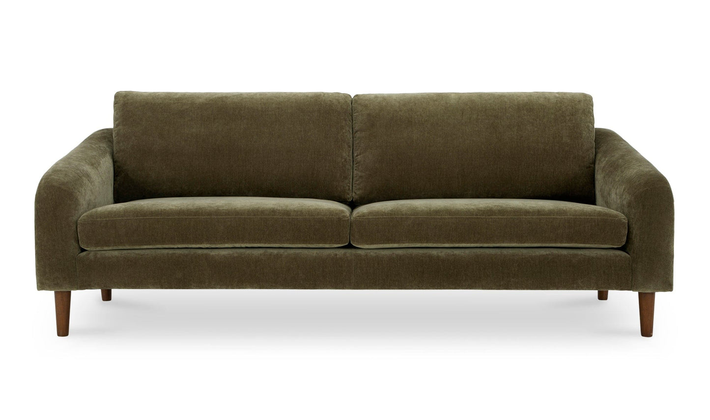 Moe's QUINN SOFA- CEDAR GREEN Organic Bookshelf Slab with Glass Shelves