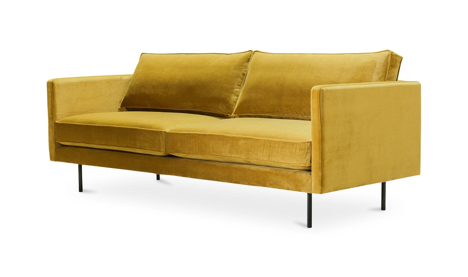 Moe's RAPHAEL SOFA- YELLOW Organic Bookshelf Slab with Glass Shelves