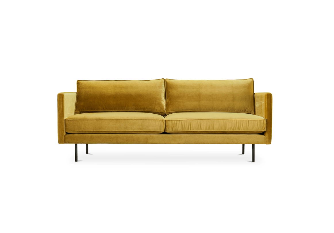 Moe's RAPHAEL SOFA- YELLOW Organic Bookshelf Slab with Glass Shelves