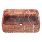 Red Travertine Wall-mount Bathroom Sink Ribbed Textured (W)16" (W)24" (H)6"