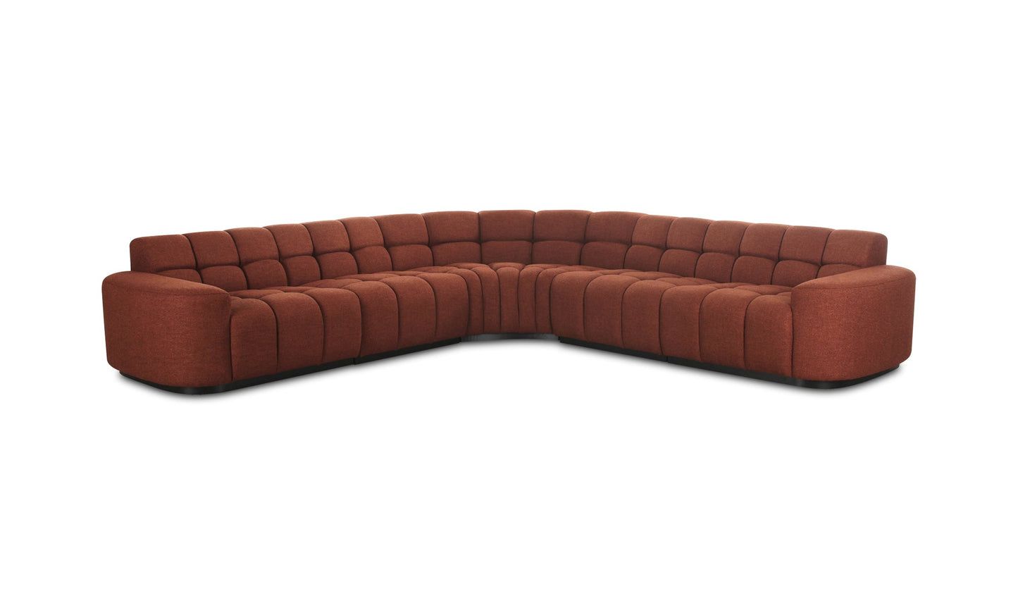 Moe's ROMAN L-SHAPED SECTIONAL- RUST