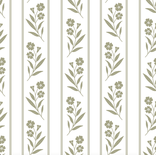 Loomwell Home Goods Green / Sample 1 foot by 1 foot Rory Wallpaper by Gooseberry Moon