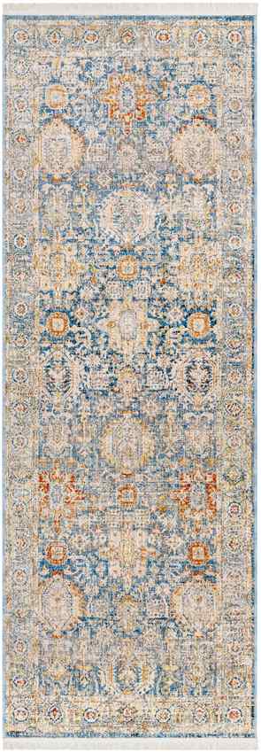 Mark & Day Rug 2'10" x 8' Basehor Traditional Denim Area Rug