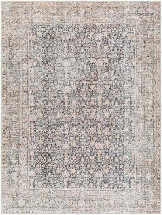 Mark & Day Rug 2' x 2'11" Candida Traditional Black/Medium Brown Washable Area Rug