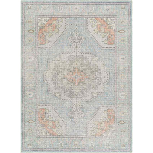 Mark & Day Rug 2'8" x 4' Doria Traditional Light Blue Washable Area Rug