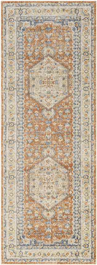 Mark & Day Rug 2'7" x 7'3" Edmond Traditional Burnt Orange Washable Area Rug