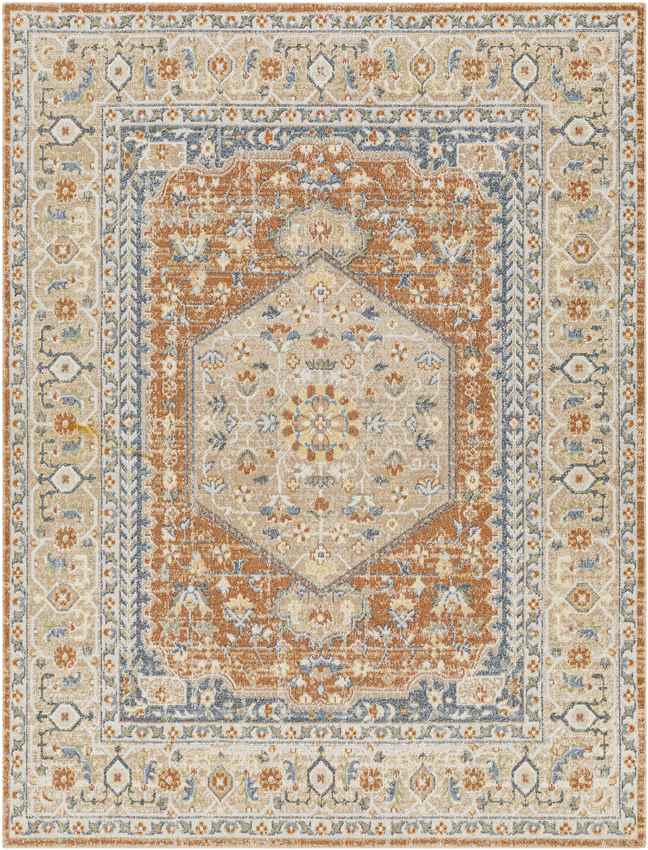 Mark & Day Rug 2' x 3' Edmond Traditional Burnt Orange Washable Area Rug