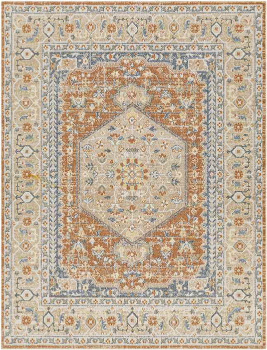 Mark & Day Rug 2' x 3' Edmond Traditional Burnt Orange Washable Area Rug