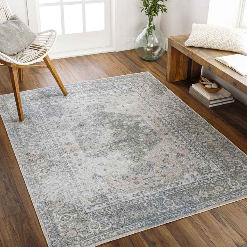 Mark & Day Rug Edmond Traditional Denim Washable Area Rug