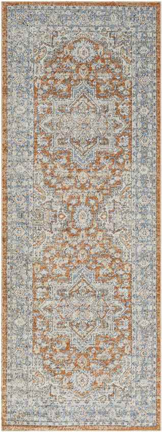 Mark & Day Rug 2'7" x 7'3" Elkhorn Traditional Burnt Orange Washable Area Rug