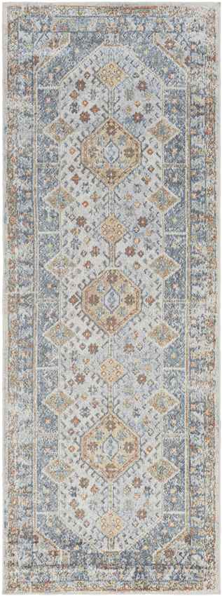 Mark & Day Rug 2'7" x 7'3" Elmdale Traditional Denim Washable Area Rug