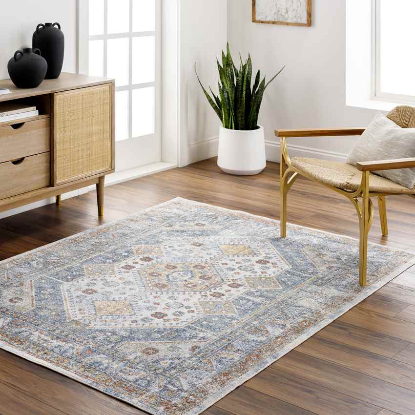 Mark & Day Rug Elmdale Traditional Denim Washable Area Rug