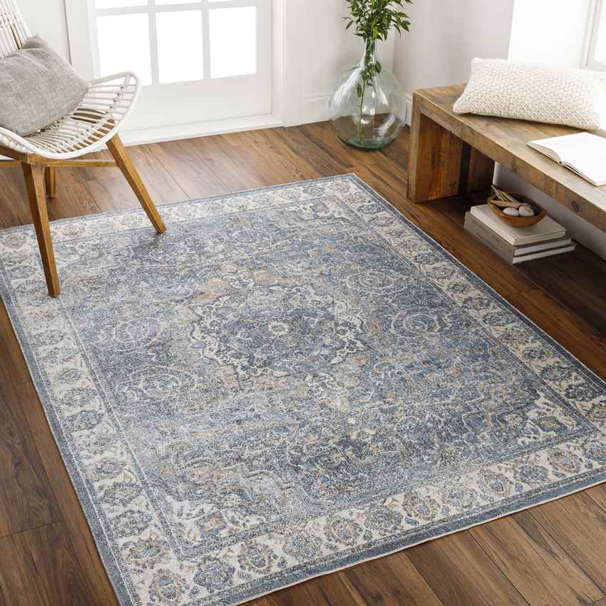 Mark & Day Rug Elsmore Traditional Navy Blue Washable Area Rug