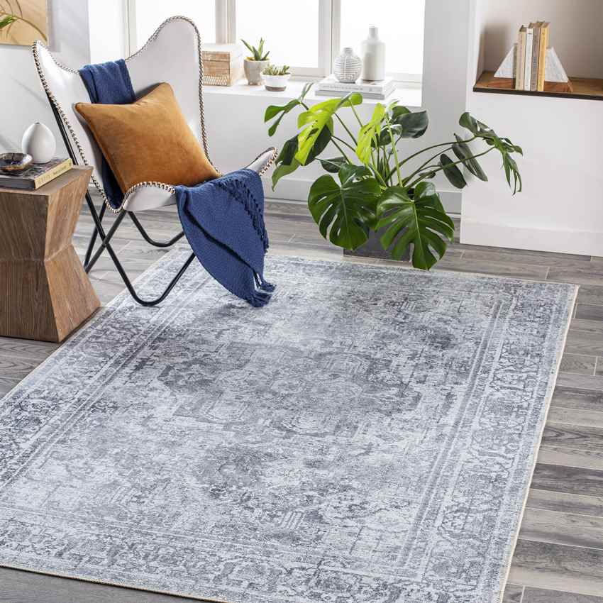 Mark & Day Rug Whitten Traditional Light Gray Washable Area Rug