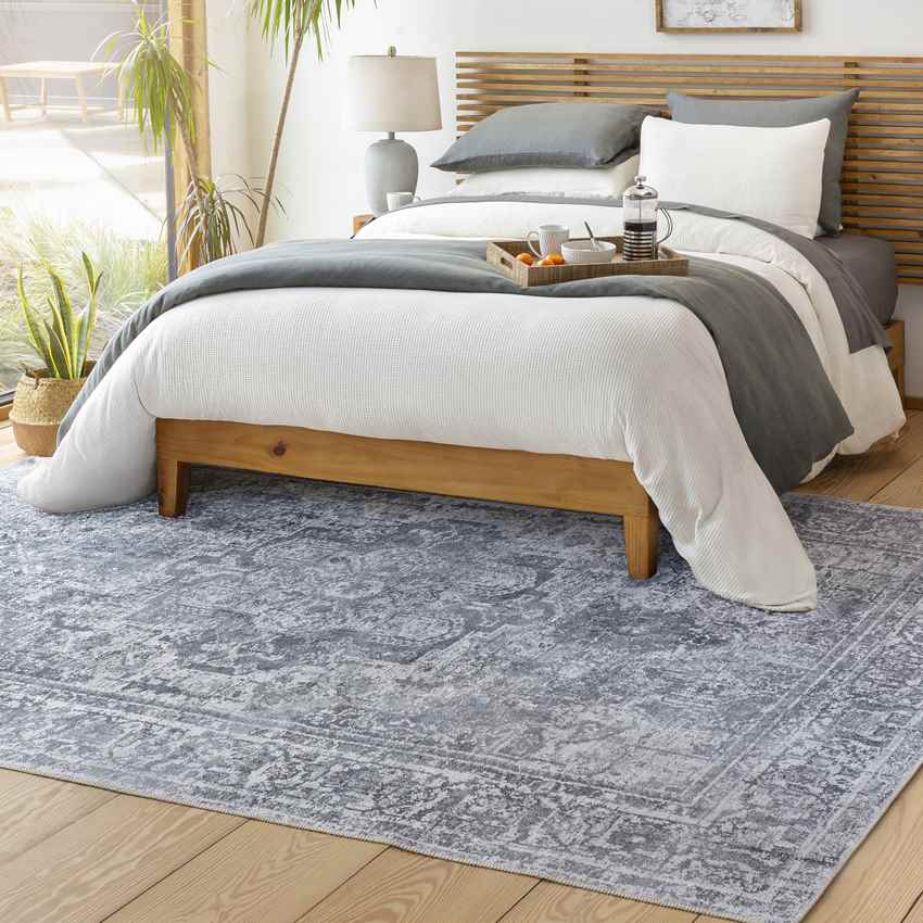 Mark & Day Rug Whitten Traditional Light Gray Washable Area Rug