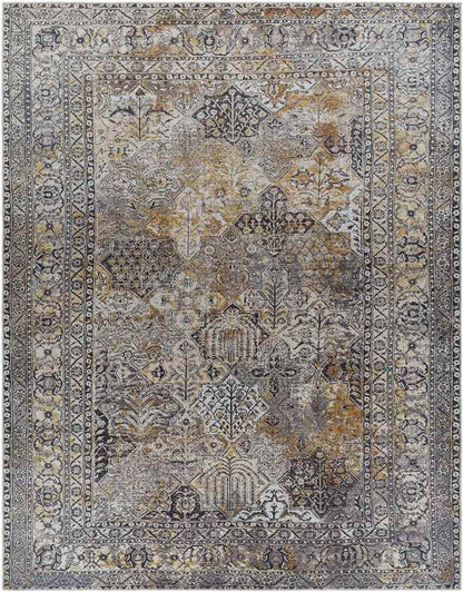 Mark & Day Rug 6'7" x 9' Willey Traditional Charcoal Washable Area Rug