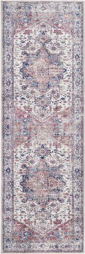 Mark & Day Rug 2'7" x 7'10" Wolf Creek Traditional Navy Washable Area Rug