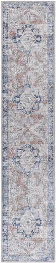 Mark & Day Rug 2'7" x 12' Wyacondah Traditional Navy Washable Area Rug