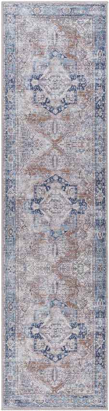 Mark & Day Rug 2'7" x 10' Wyacondah Traditional Navy Washable Area Rug