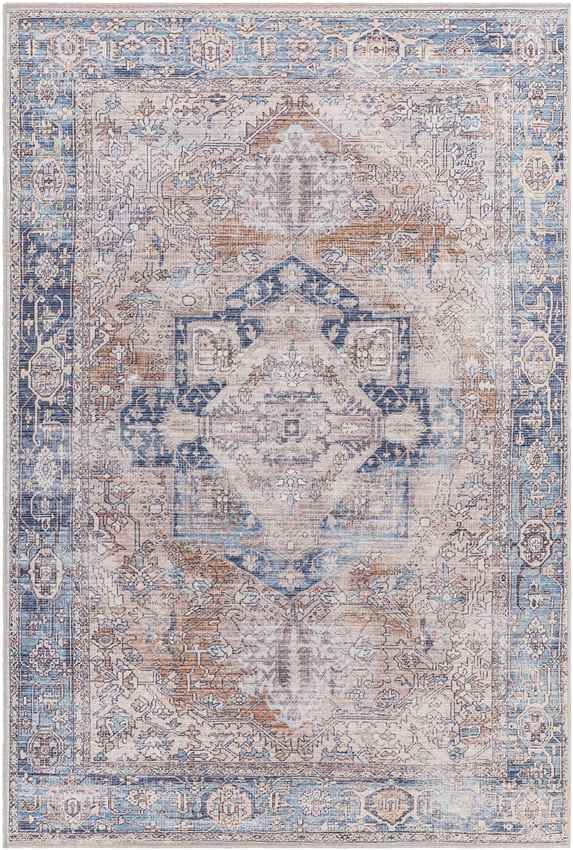 Mark & Day Rug 5'3" x 7'3" Wyacondah Traditional Navy Washable Area Rug