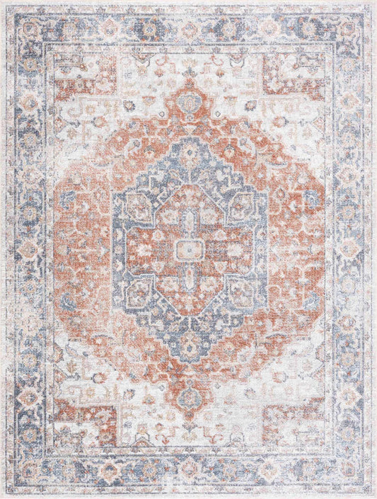 Boutique Rugs Rugs Akram Gray & Orange Washable Area Rug