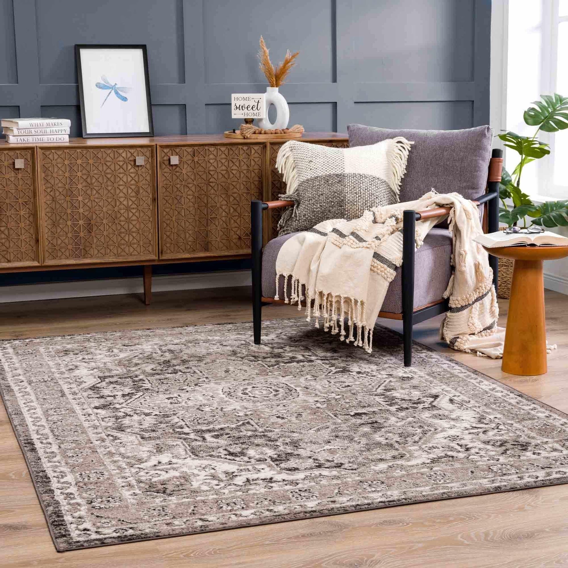 Boutique Rugs Rugs Albie Charcoal & Beige Area Rug