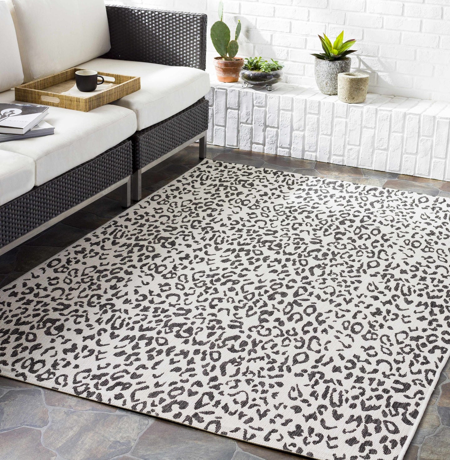 Boutique Rugs Rugs Alderbury White Leopard Print Rug