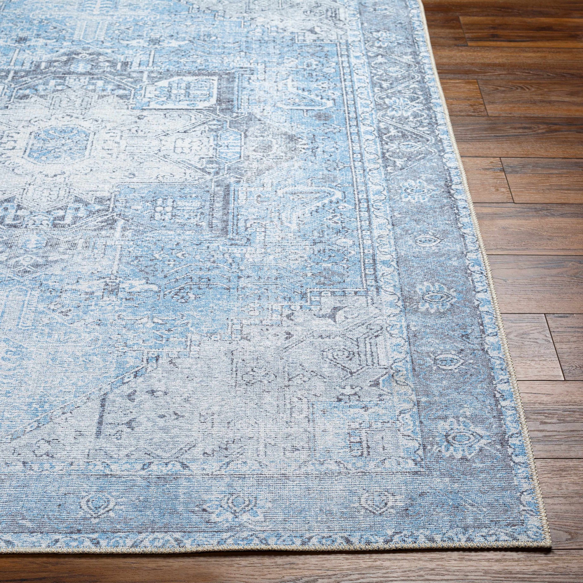 Boutique Rugs Rugs Aqua Rosman Washable Area Rug