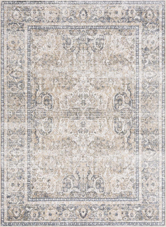 Boutique Rugs Rugs Arias Cream & Blue Washable Area Rug