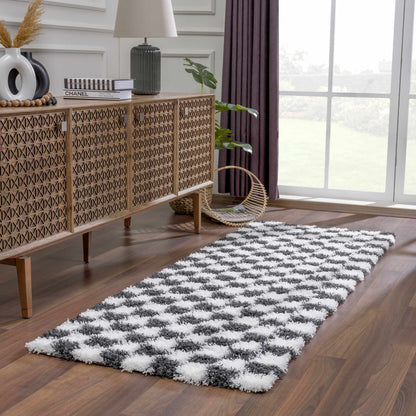 Boutique Rugs Rugs Atira Black & White Checkered Area Rug